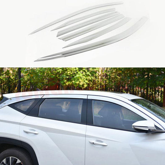 for Hyundai for Tucson 2022-2024 chrome Window Visors Sun Rain Guard Vent Deflectors