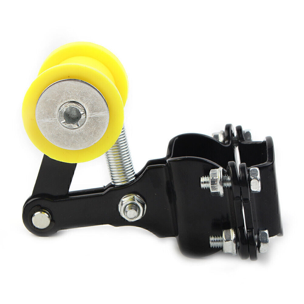 For ATV Dirt Bike Motorcycle Yellow Bolt On Chain Tensioner Roller Adjuster