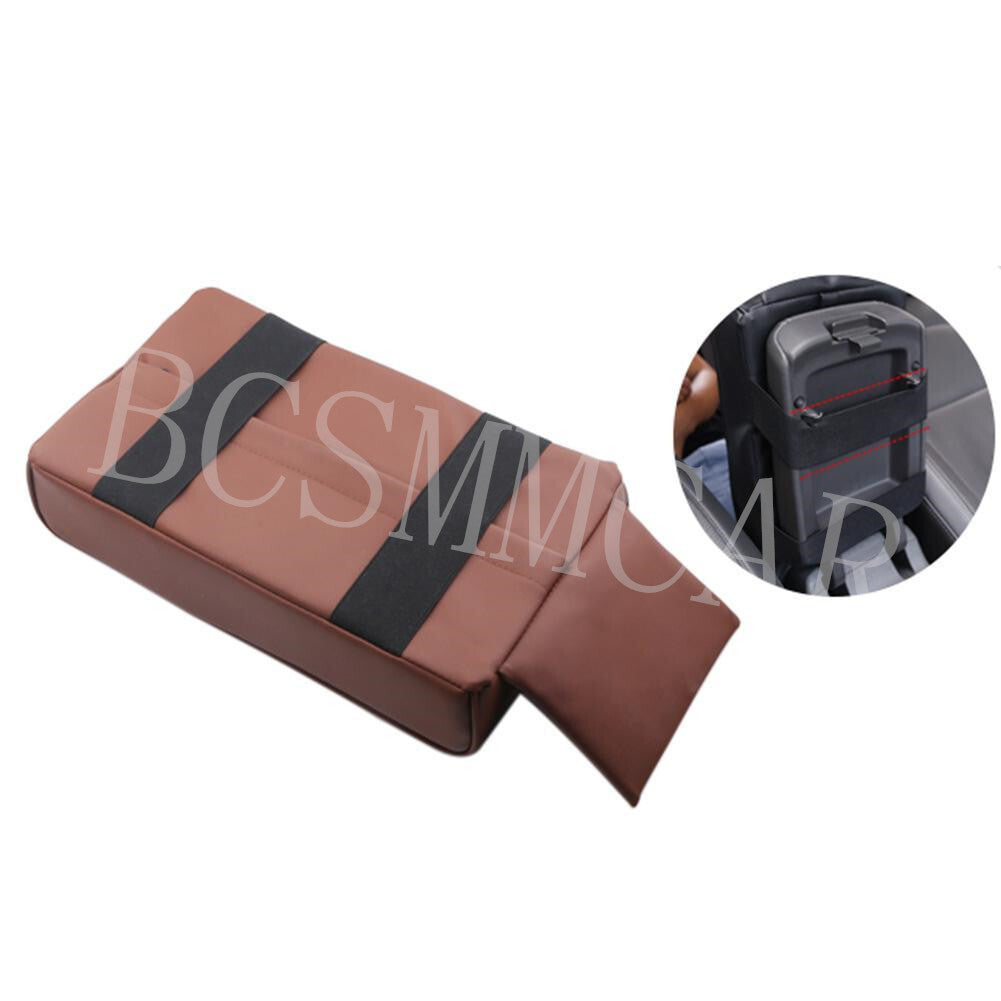 Leather Car Armrest Lid Cushion Cover Center Console Box Pad Protect Cup Holder