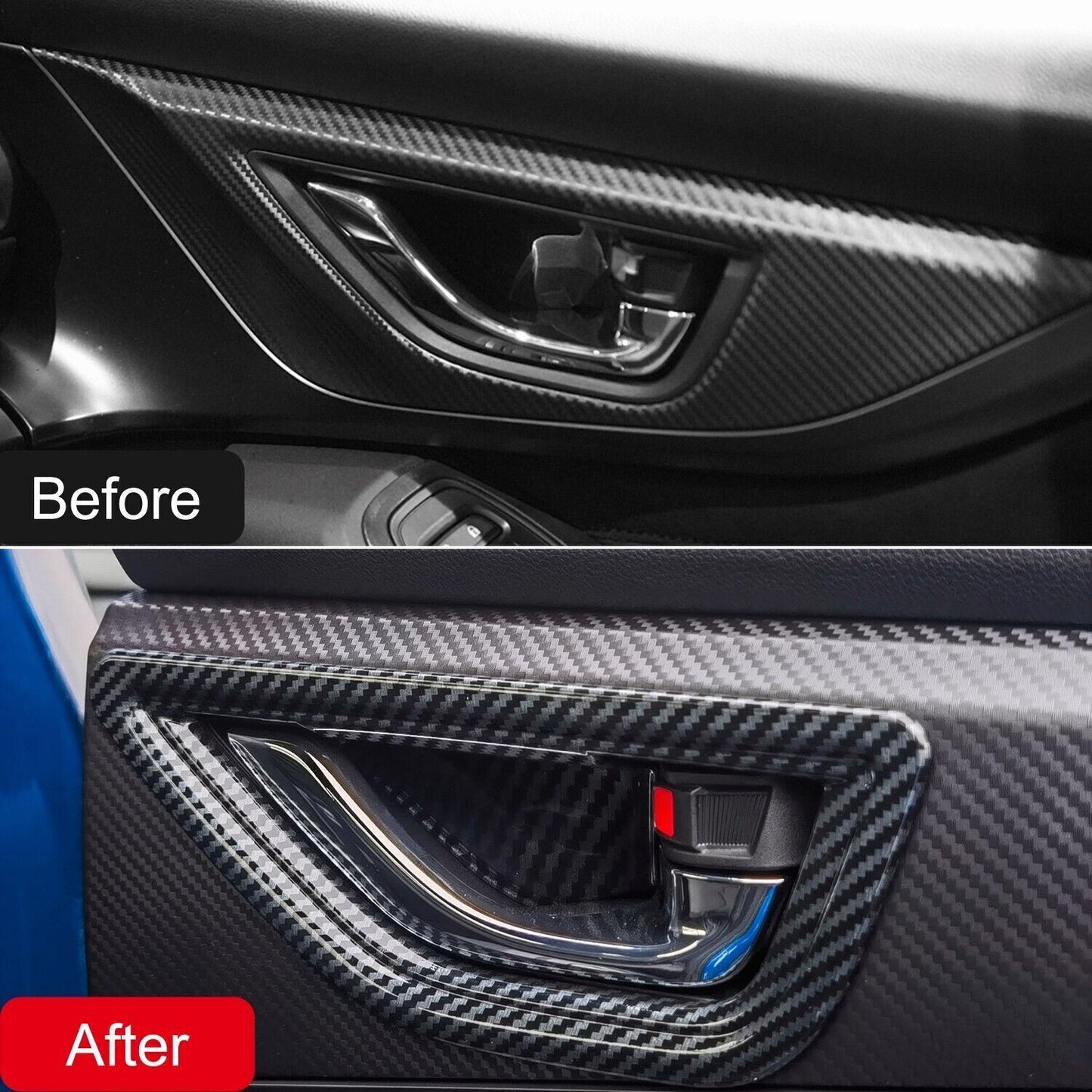 4pcs Interior Side Car Door Handle Bowl Cover Trim Fit for Subaru WRX 2022-2023