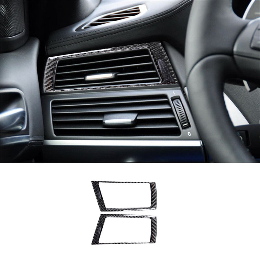 Carbon Fiber Upper Vent Oullet Frame Cover Trim for BMW X5 E70 X6 E71 2008-2013