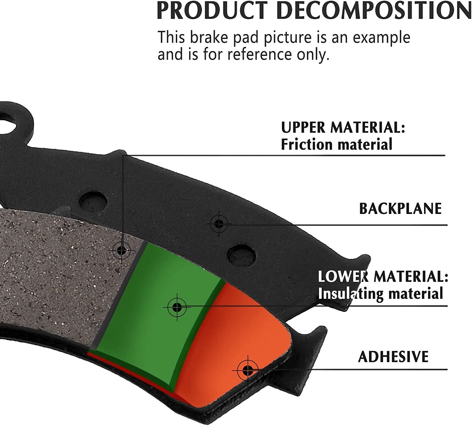 Front Rear Brake Pads for Honda CRF250R/CRF250X 2004-2017, CRF450RX 2017,CRF450X
