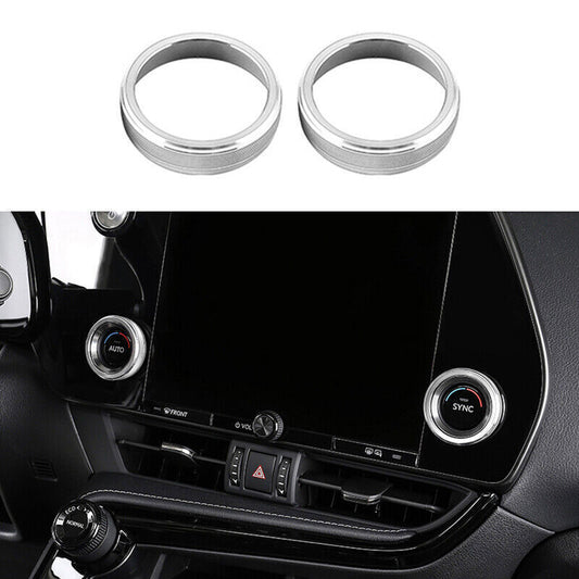 Silver Aluminum Console Air Conditioning Knob Trim 2P for Lexus RX500h 2023-2024