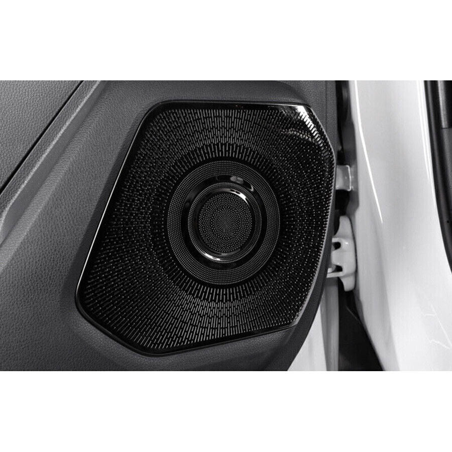 for Toyota Highlander 20-2024 Black Steel Inner Door Speaker Panel Cover Trim 4X