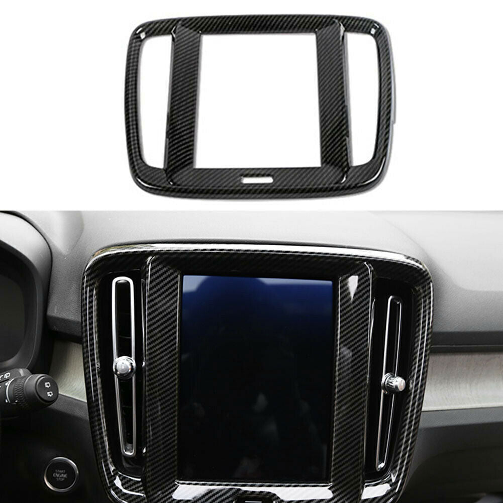 for Volvo XC40 2019-2022 Carbon Fiber Inner Console Navigation frame Cover Trim