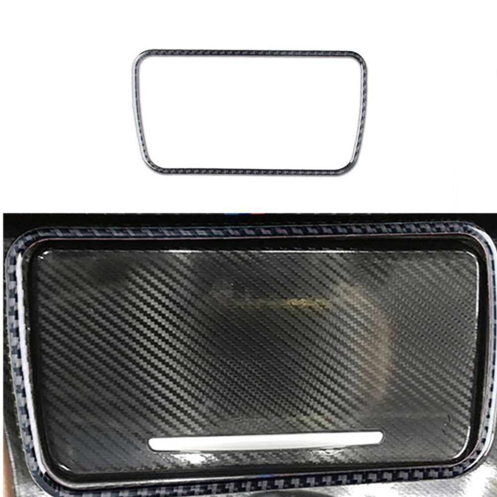 Carbon Fiber Watetcup Holder Panel Frame Cover Trim for BMW F10 5 Series 2011-17