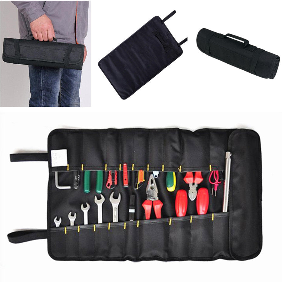 1Pcs Car Black Oxford Canvas Reel Roll Type Storage Bag Tool Reels Pocket Pouch