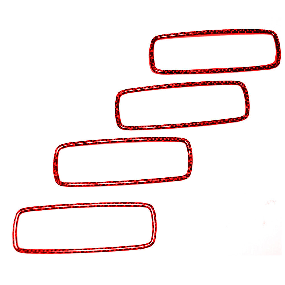 4Pcs Carbon Fiber Inner Door Frame Trim Cover for Dodge Journey 2009-2010 Red
