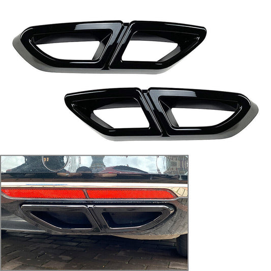 Rear Exhaust Muffler Tail Pipe Cover Trim for VW for Passat B8 2016-19 Black