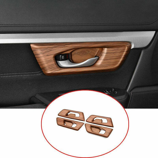 for Honda CR-V 2017-2021 Interior Door Handle Cover Trim 4PCS Wood Grain Look