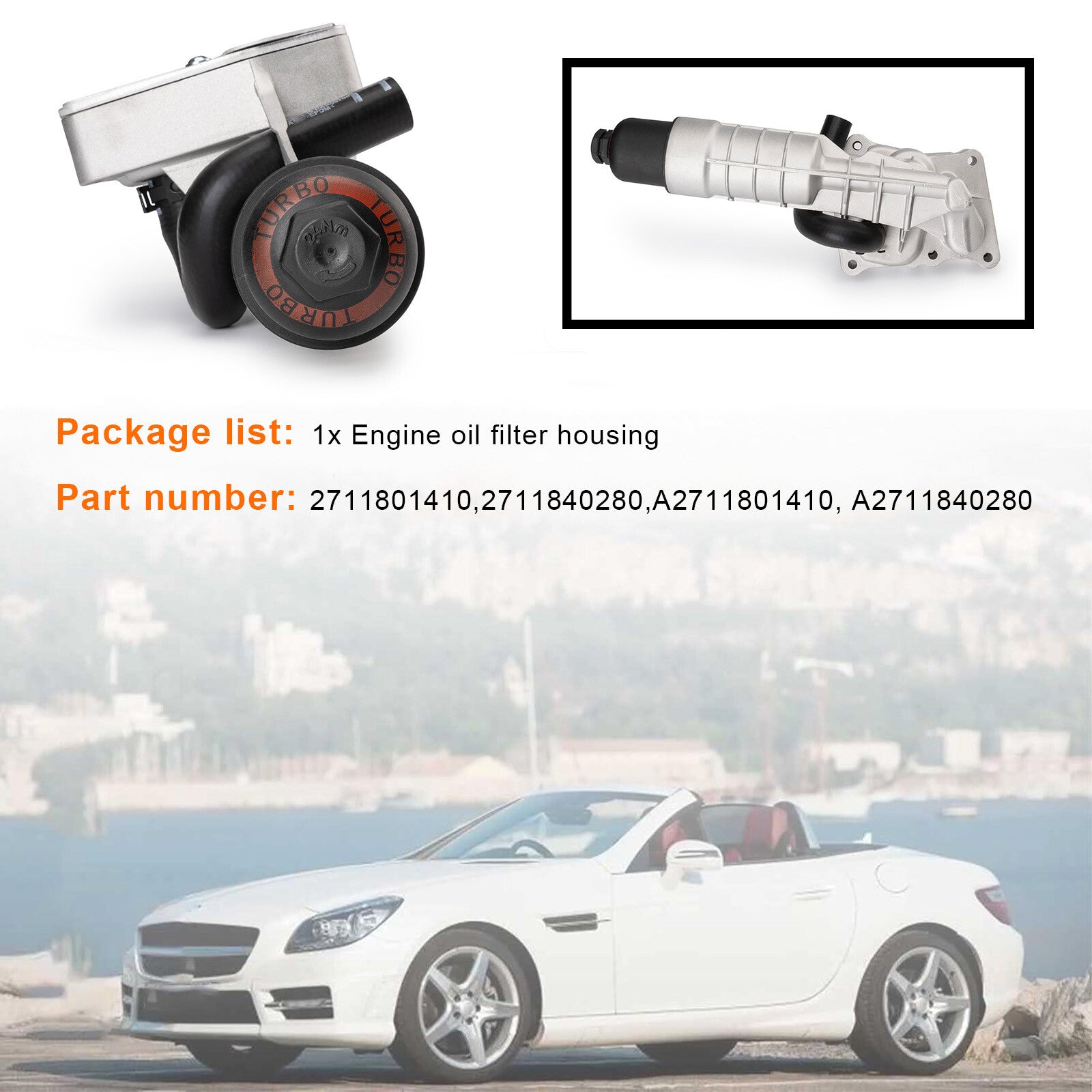 Engine Oil Filter Housing M271 For 2012-2015 for Mercedes-Benz SLK250 Base Automatic
