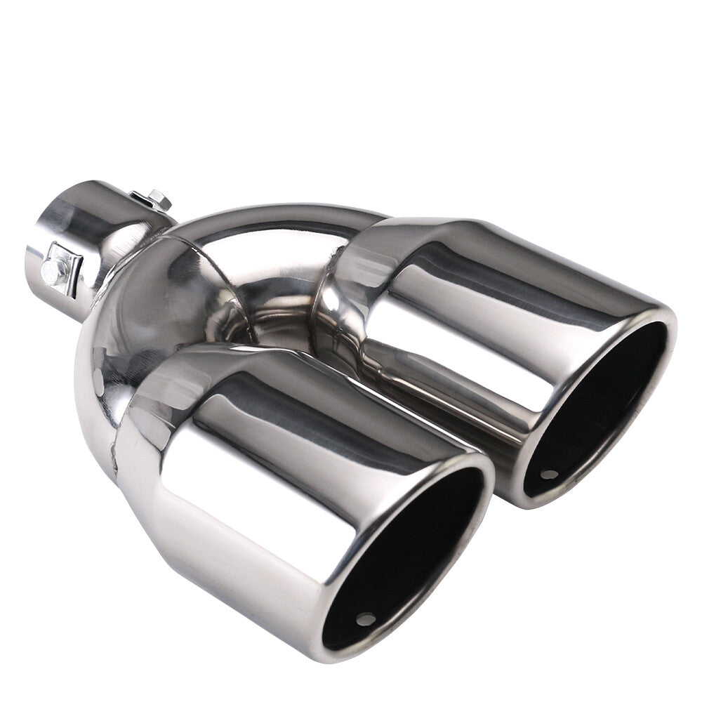 2'' ID 3.5''OD Universal Dual Exhaust Tip Slant Tips Double Wall Tip Rolled tip