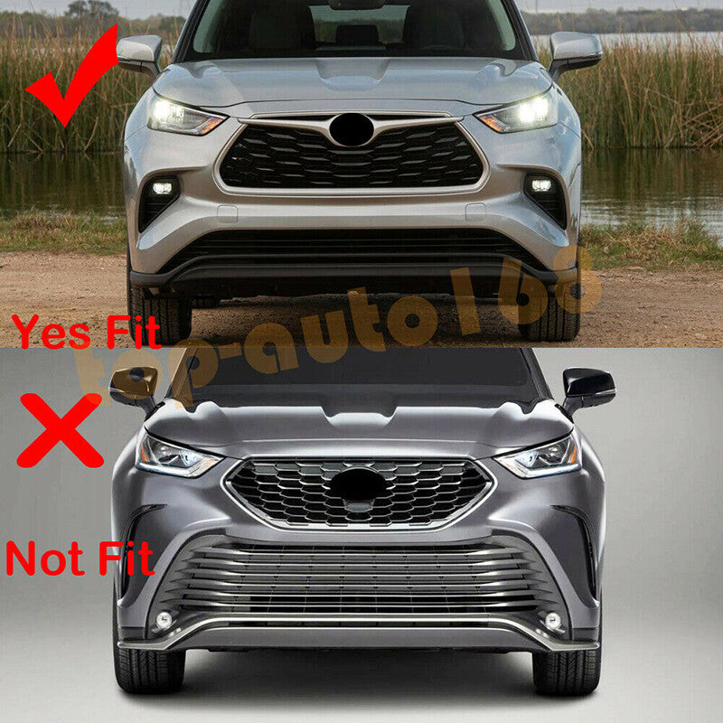 for Toyota Highlander 2020-2023 Chrome Front bumper Grille Cover Moulding Trim