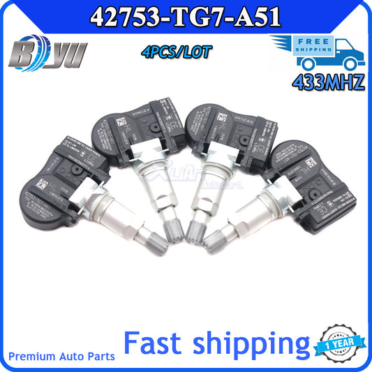 4-pack TPMS tire pressure sensors for Honda Pilot 2016-2019 433MHz 42753-TG7-A51
