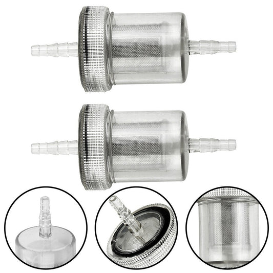 2-Piece Petrol Diesel Tandem Fuel Filter Kit Transparent for Webasto Heaters 4mm ID