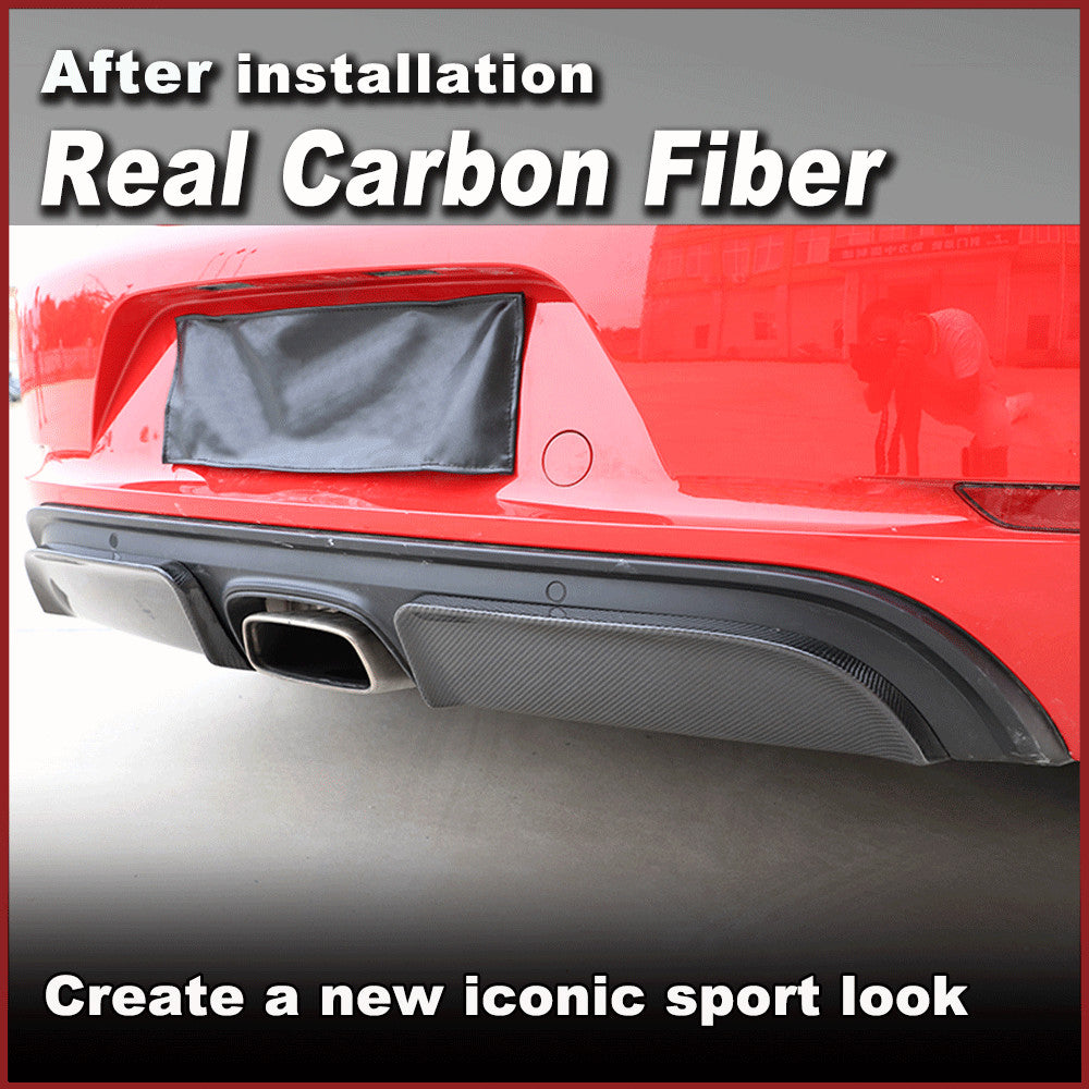 Fit for Porsche 718 Cayman REAL CARBON Rear Bumper Diffuser Splitters