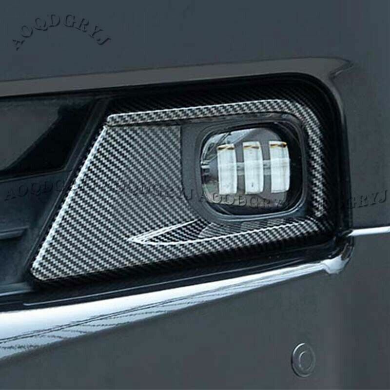 for Land Cruiser LC200 2016-2021 Carbon ABS Front Bumper Fog Light Cover Frames