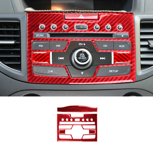 Red Carbon Fiber Radio With CD Player Trim for Honda CRV CR-V 2015-2016 Type B