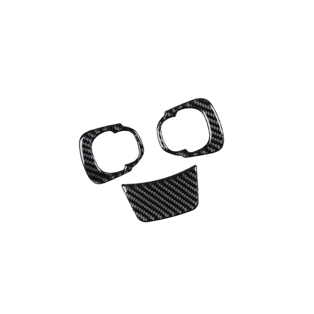 3Pcs Carbon Fiber Steering Wheel Accent Cover Trim For 2014-2017 for Fiat 500L