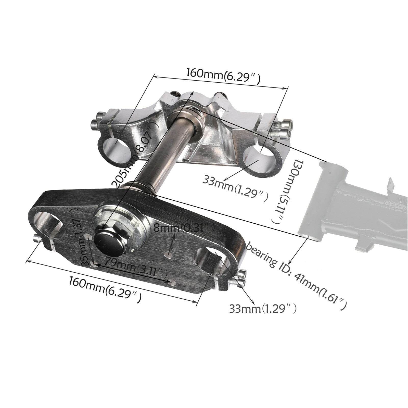 33mm three-bar clip handlebars suitable for 50cc, 70cc, 90cc, and 110cc Pit Dirt bicycles, Apollo SSR