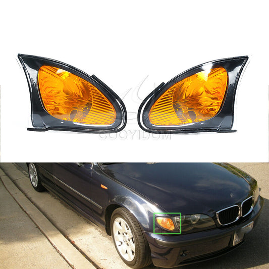 Turn Signal Lamp Yellow Corner Light for BMW E46 4D/5D Sedan 325i 2002-2005 Pair