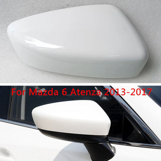 White Right Rearview Door Mirror Cover Shell Cap for Mazda 6 Atenza 2013-2017