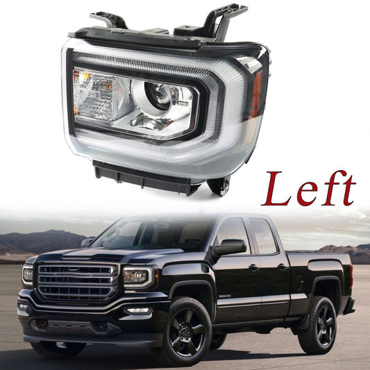 Headlight For 2016-2018 for GMC Sierra1500 LED DRL Projector Left Side HID/Xenon