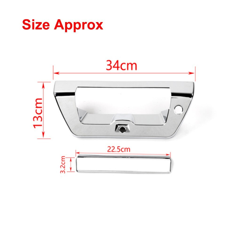 2PCS Chrome Tailgate Door Handle Cover Trim Decor Bezel for Ford F150 2015-2020