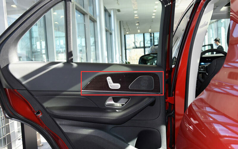 for Mercedes-Benz GLE 2020-23 Red Carbon Fiber Interior Door Panel Cover Trim 4P