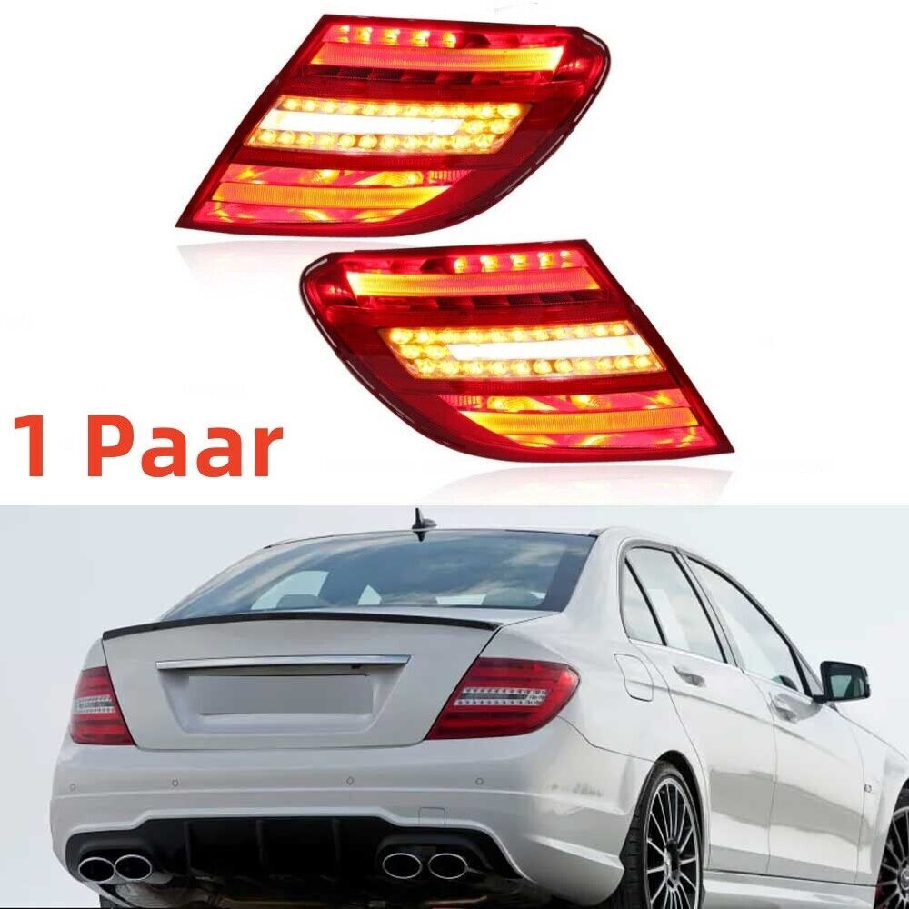 2× for Mercedes Benz W204 2011-2014 LED Tail Lights Taillight Brake Lamp L+R
