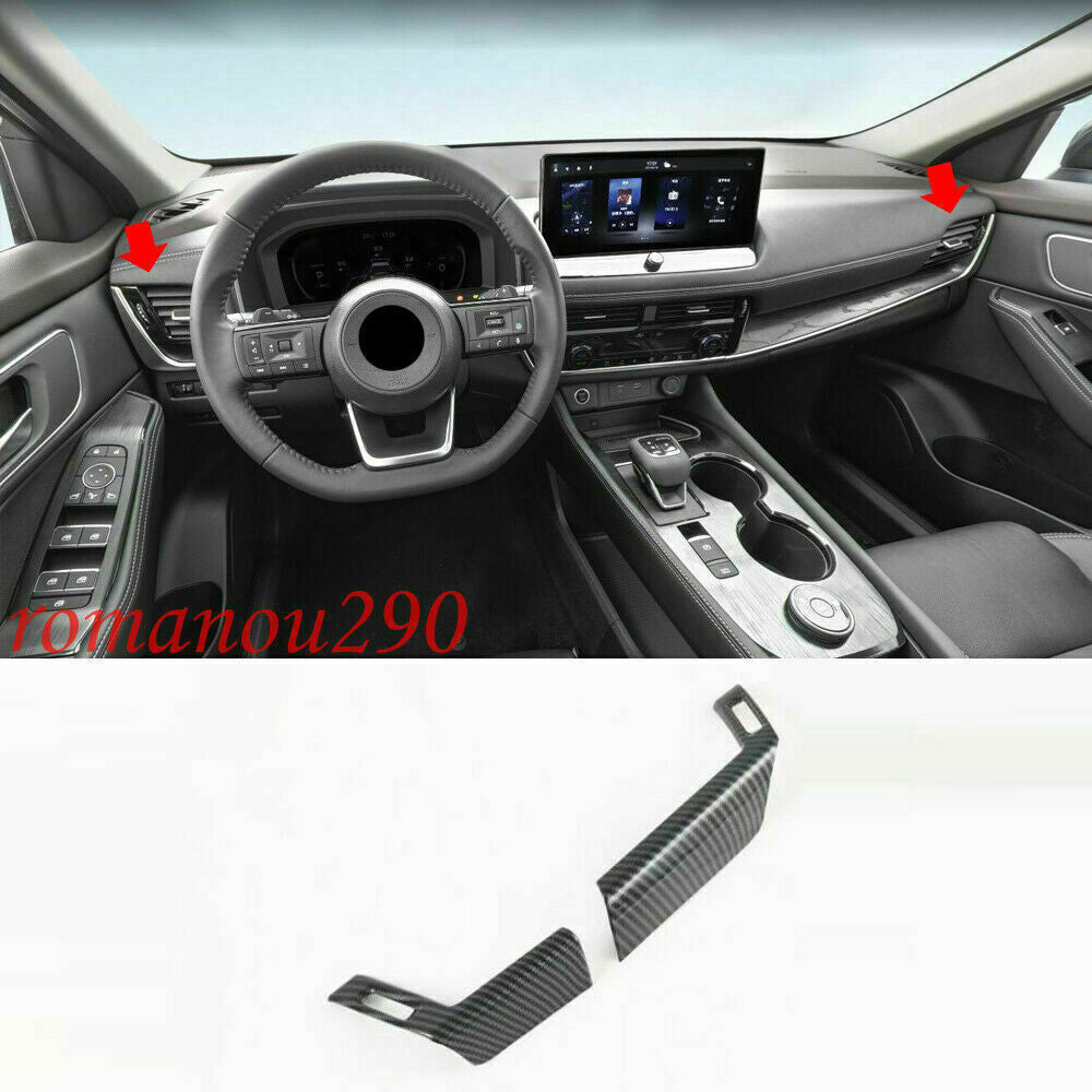 for Nissan Rogue 2021-2022 ABS Carbon Fiber Centra Console Air Outlet Cover Trim