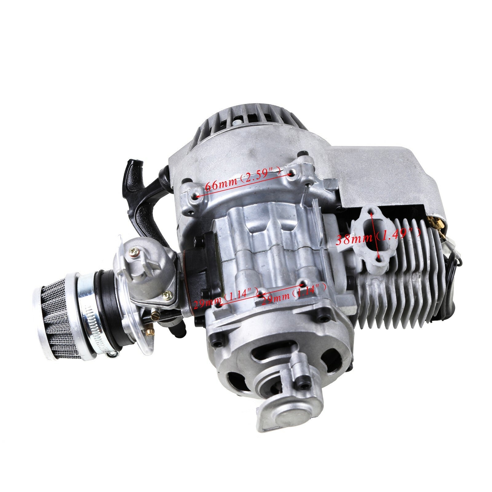 2-stroke 50cc/49cc engine motor + exhaust kit for mini pocket off-road bicycle/scooter/all-terrain vehicle