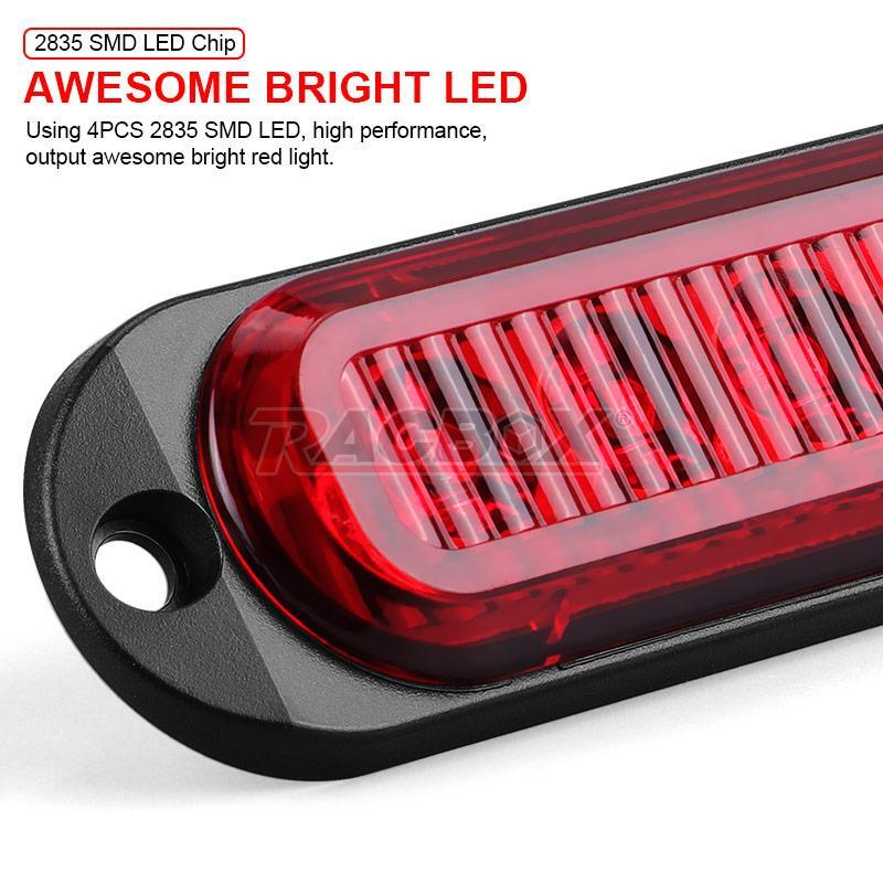 2X 12-24V Side Marker Clearance Trailer Truck RV LED Light Lamp Red Waterproof