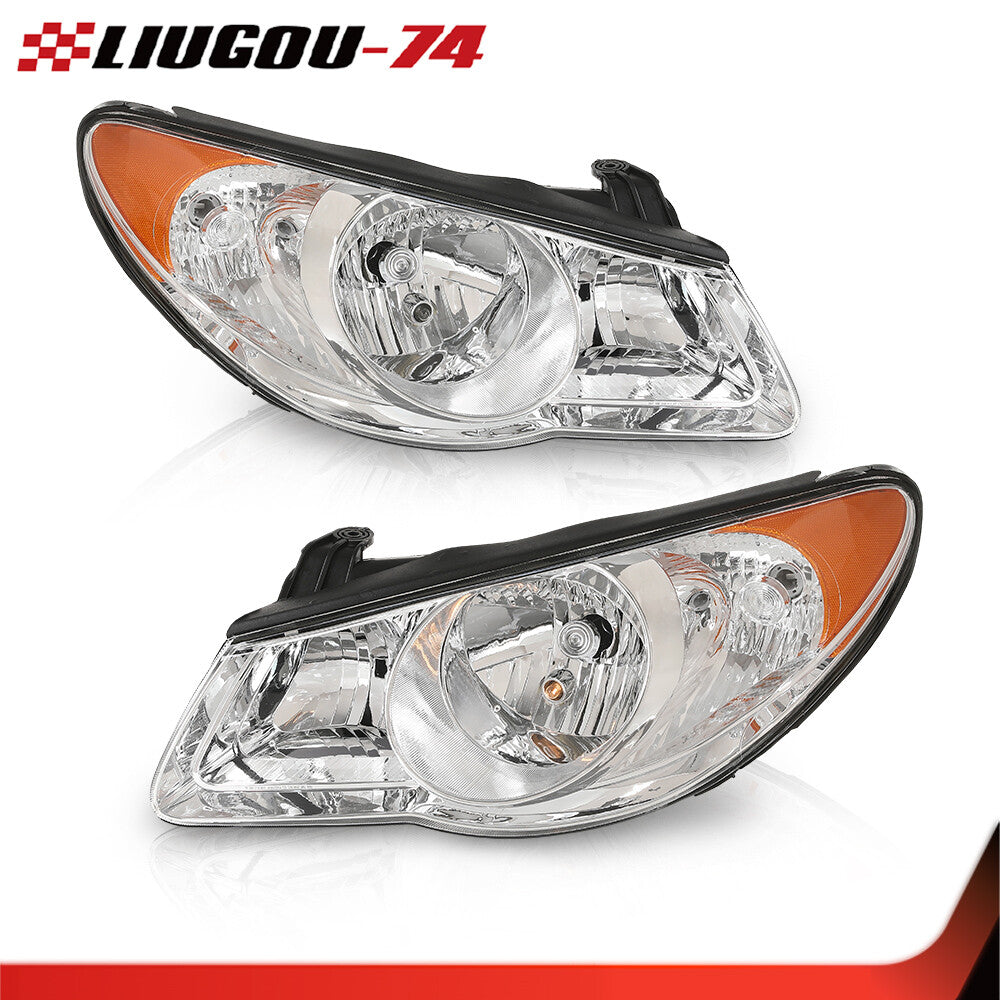 Transparent lens suitable for 2007, 2008, 2009, and 2010 for Hyundai for Elantra chrome headlight assemblies.
