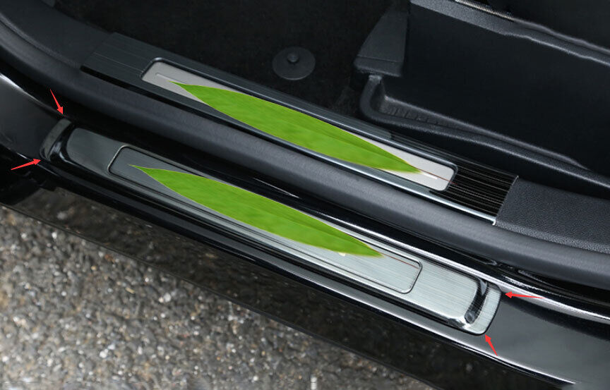 Black Protector Plate Titanium Threshold Bar Door Sill for Lincoln MKX 2016-2018