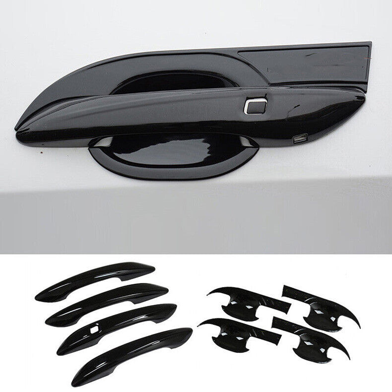for Hyundai for Elantra 21-23 Glossy Black Car Door Handle Cover+Cup Bowl Combo Trim