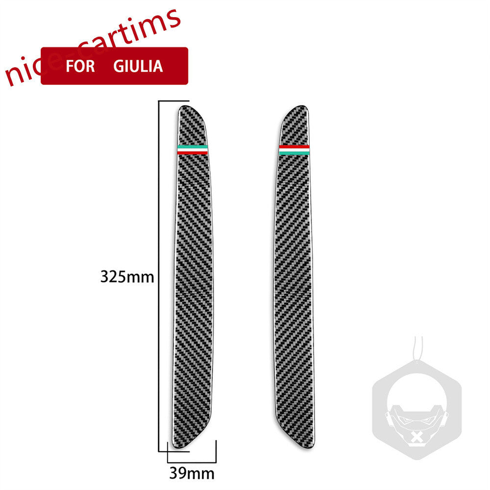 2¡ÁCarbon Fiber Door Sill Guards Scuff Panel Trim for Alfa Romeo Giulia 2017-2019
