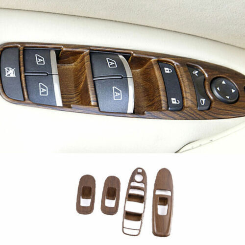 4X for Nissan Armada Patrol 2017-20 Wood Grain Window Lock Lift Panel Frame Trim