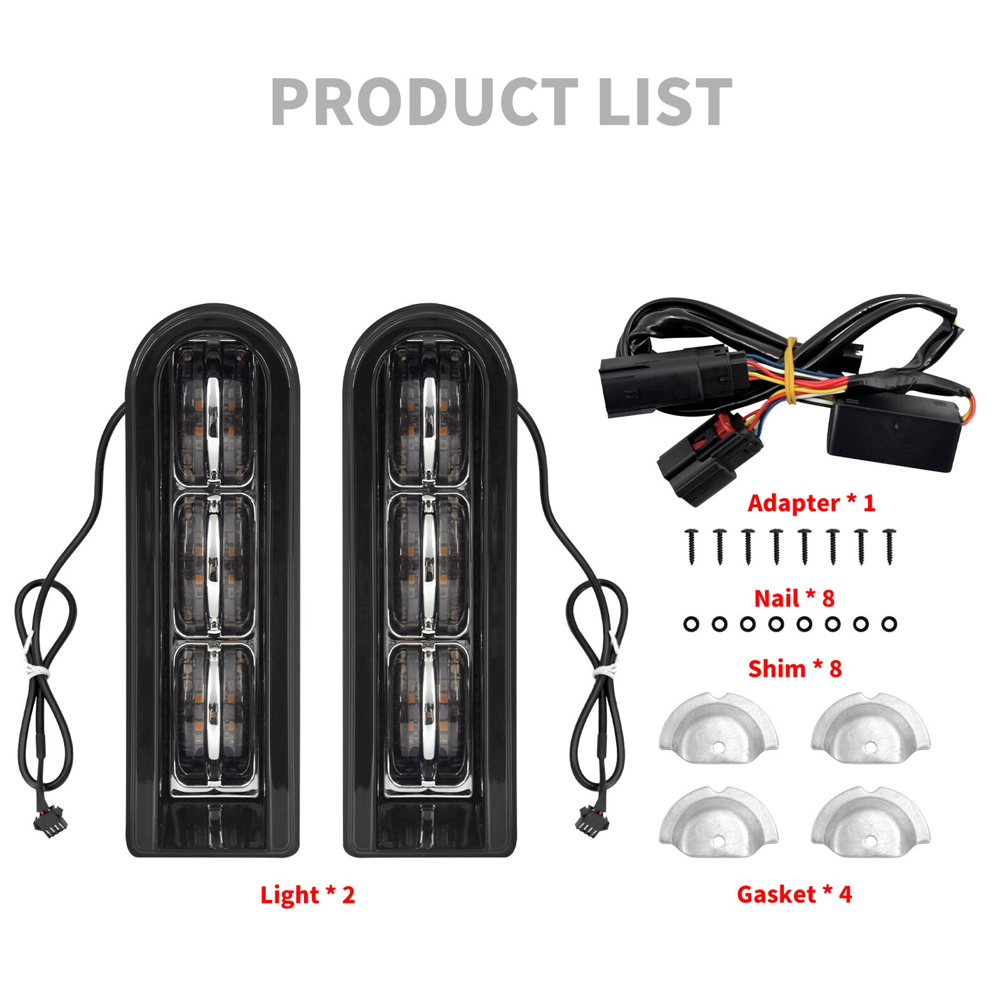 Black LED Inserts Saddlebag Support Light for Harley Road Electra Glide 14-2023