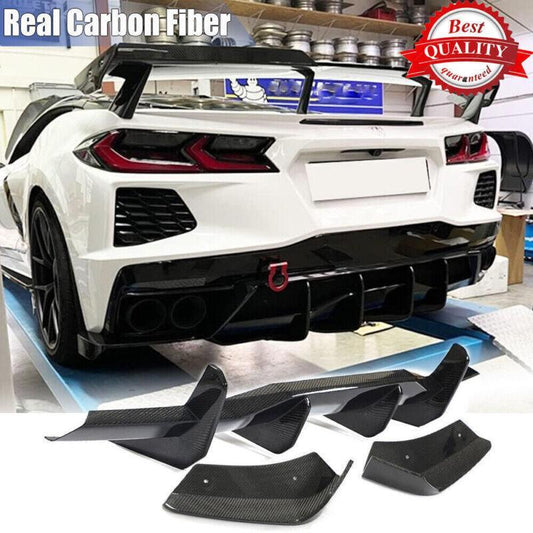 For 20-23 for Corvette C8 Z51 STG 3, add carbon rear bumper diffuser splitter