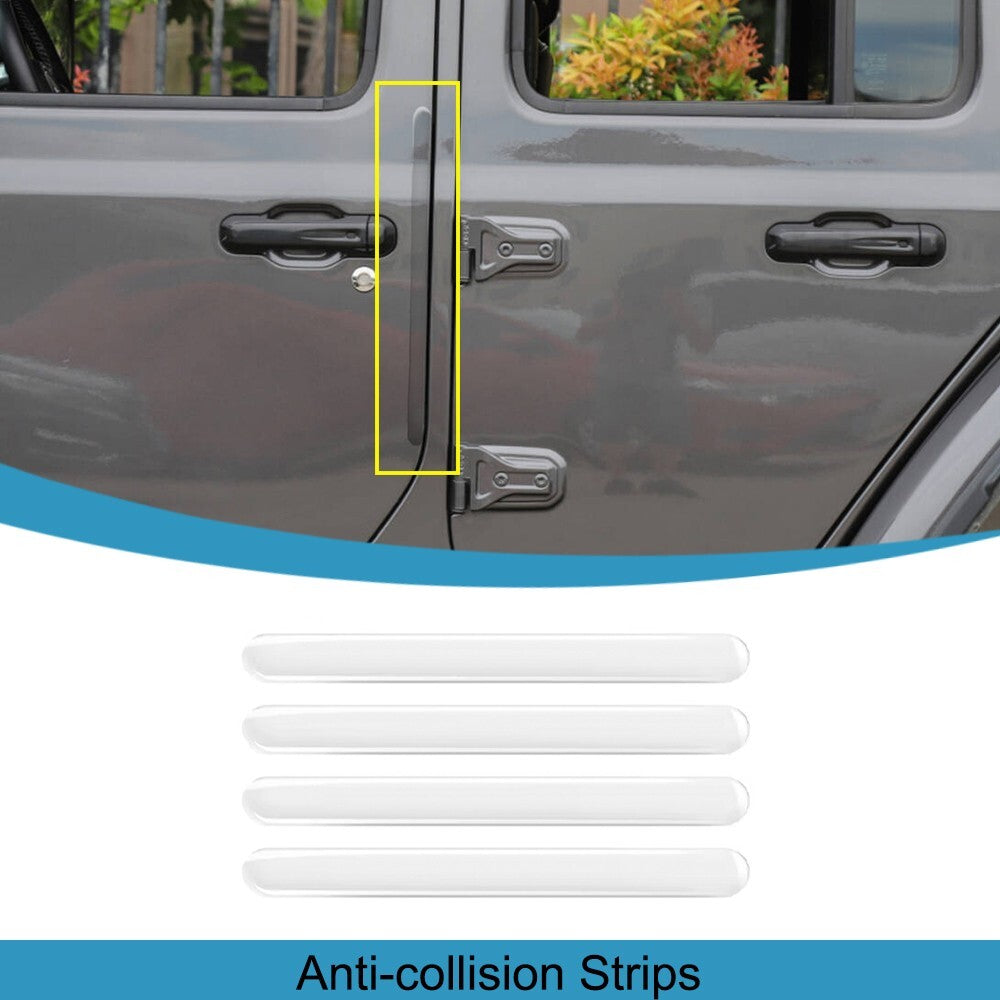 4x Car Door Transparent Anti-collision Strips Bar Stickers Edge Guards Protector