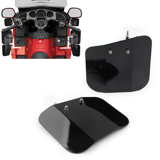 Black Air Wing Deflector Windshield Mirror Mount for Honda GL1800 2001-2017 F6B