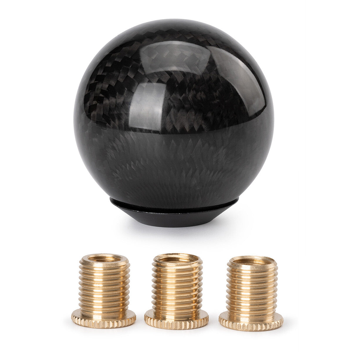 Universal Real Carbon Fiber Round Ball Shape Car Gear Shift Knob Shifter Lever