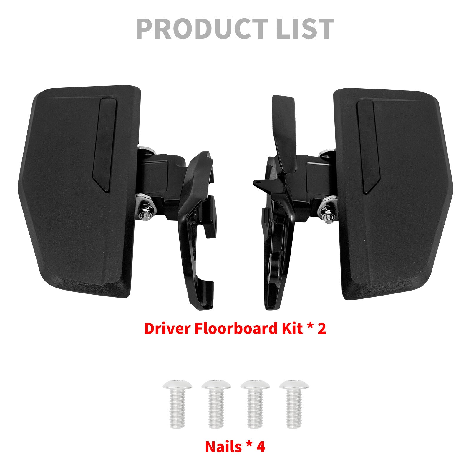 Black Front Driver Footboard Floorboard Fits for Honda Goldwing 1800 2018-2023