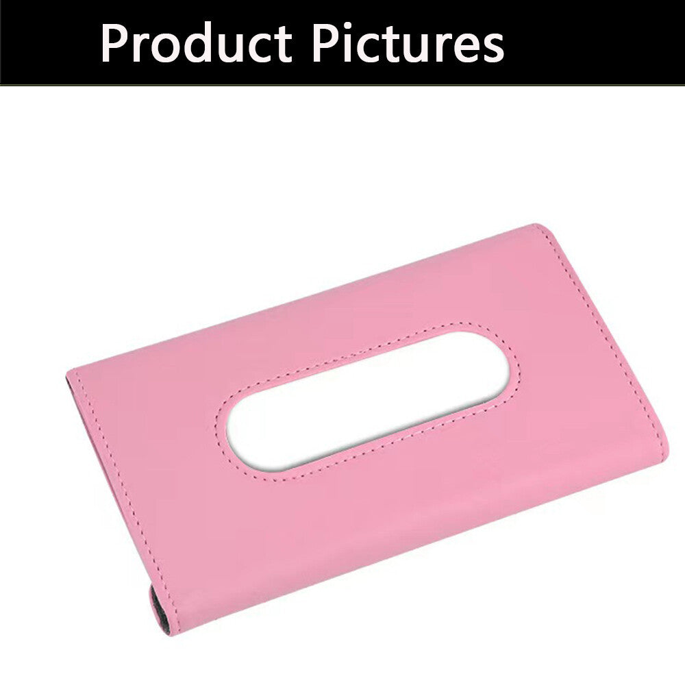 Pink Car Tissue Box Towel Car Sun Visor Tissue Box Holder Auto Interior Storage