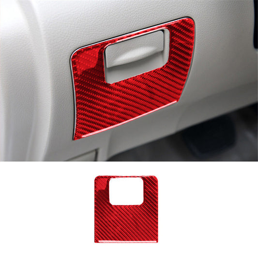 Red Carbon Fiber Driver's Storage Box Panel Trim for Toyota Highlander 2008-2013
