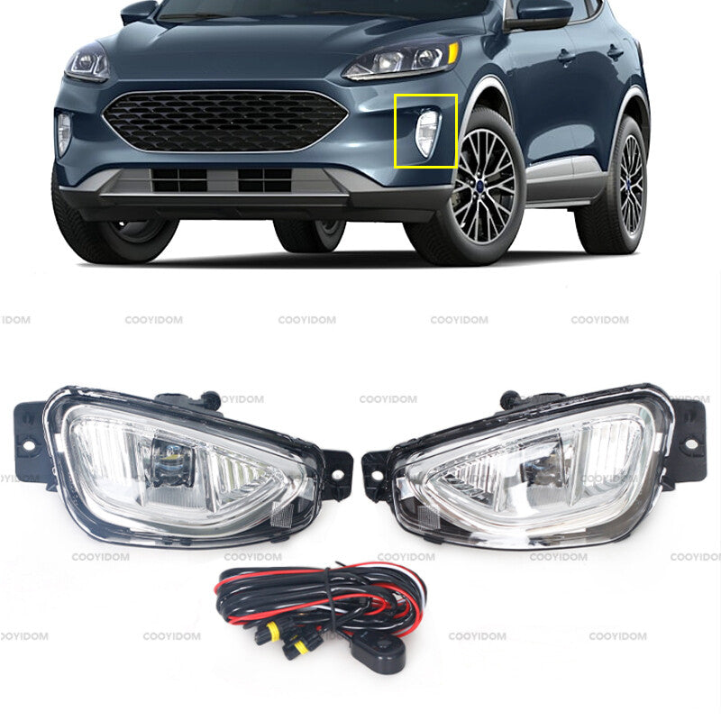 1 Set LED Fog Light Lamps W/Cover Bezel Switch Wire For 2020-2022 for Ford Escape