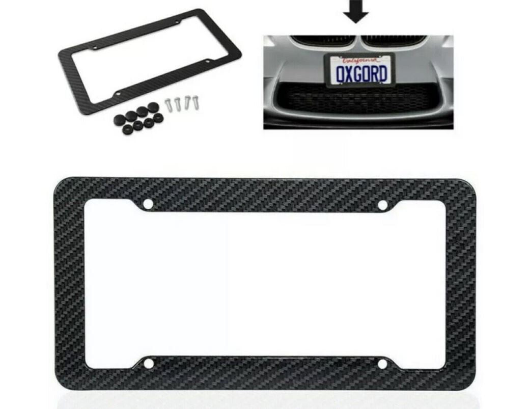 Car license plate frame cap boot trunk black carbon fiber suitable for VW