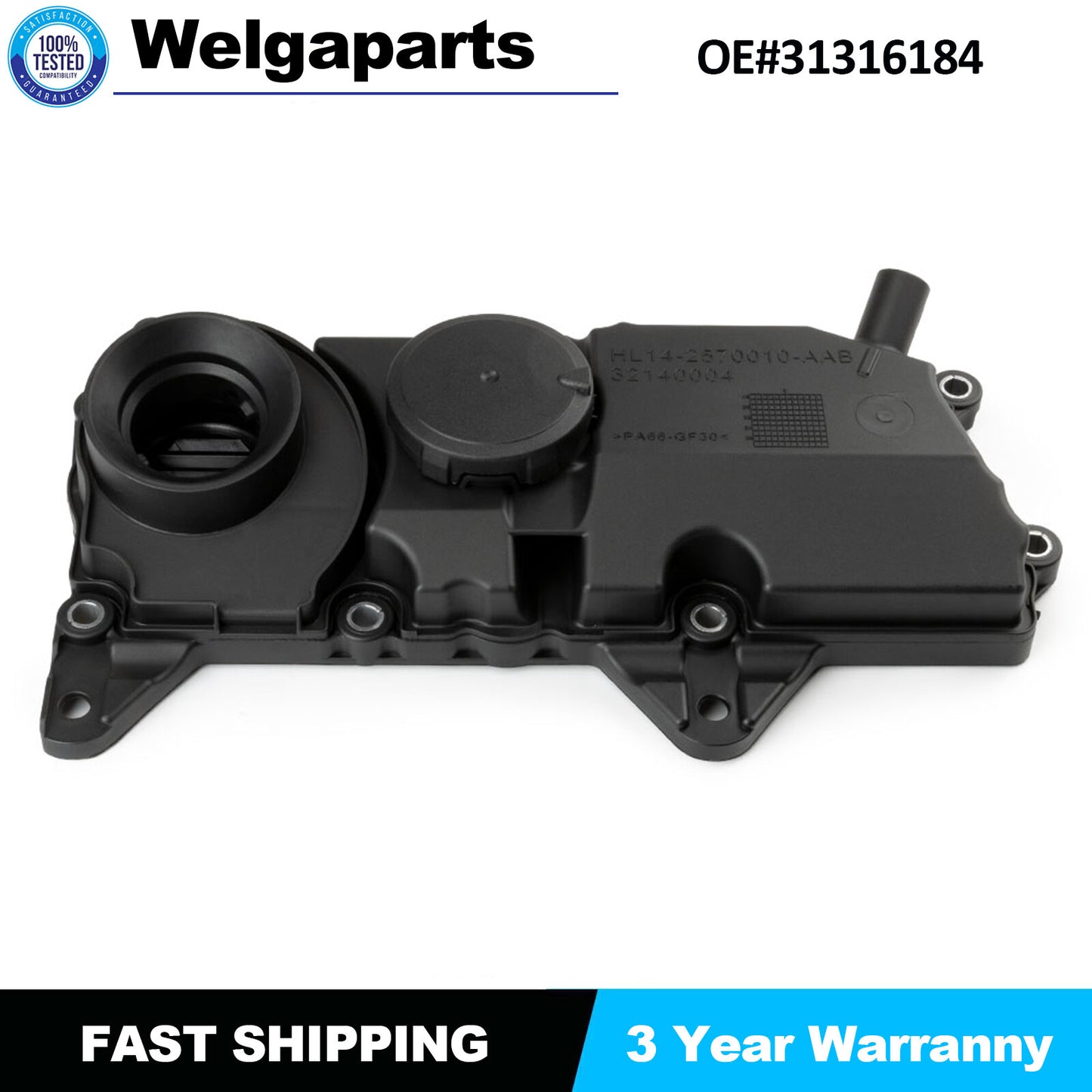 PCV Oil Trap Valve Rocker Cover for VOLVO XC70 S80 XC90 S90 V60 2.0L 31316184 US