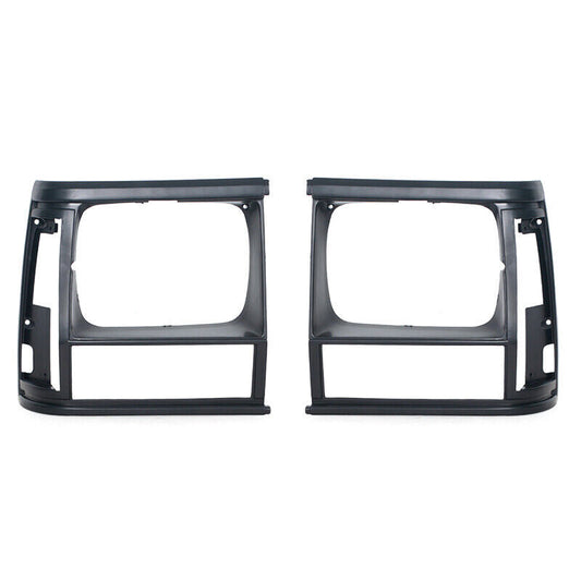 Pair Black Headlight Bezel for Jeep Cherokee Comanche Pickup Truck 1991-1996